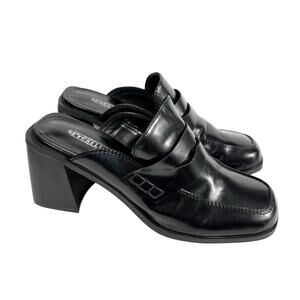 Seychelles Y2K 'KAMI' Black Chunky Heel Loafer Mules Size 7.5